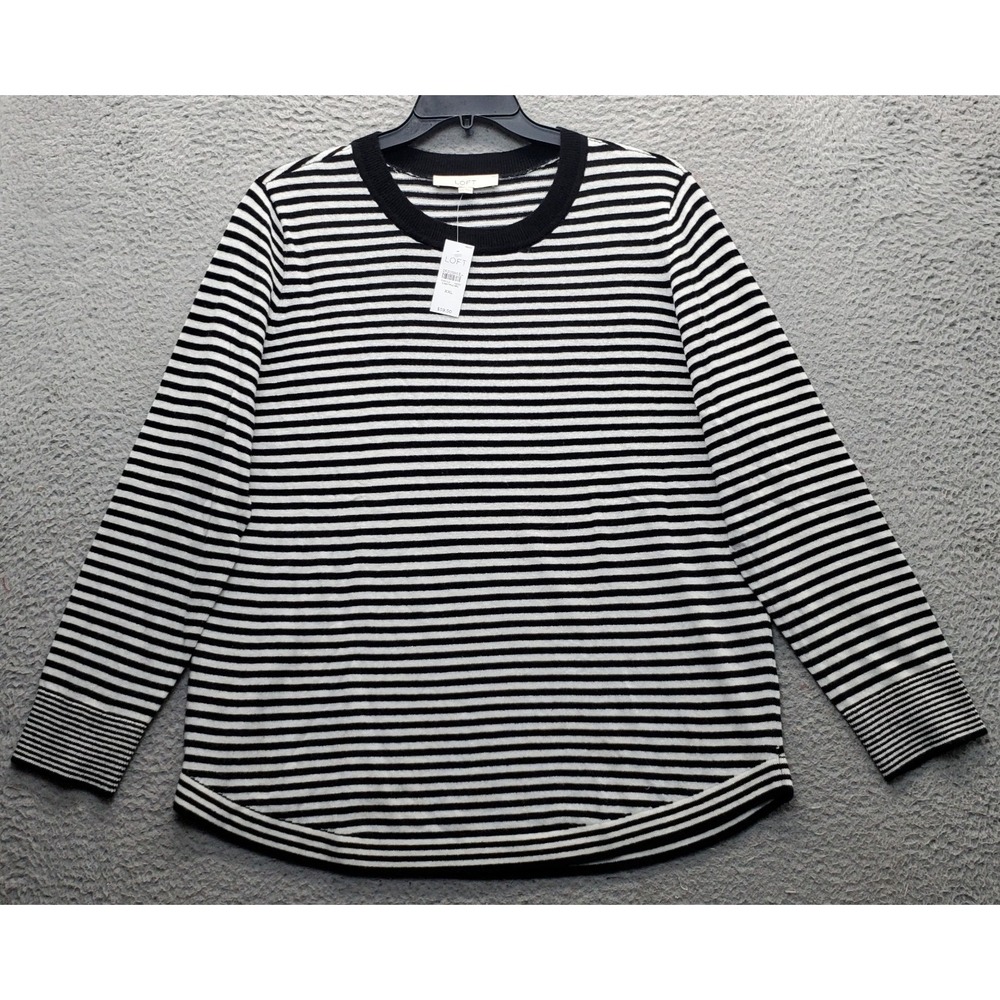 Loft Shirt Top Womens 2XL Multi Striped Viscose Raglan Sleeve Crew Neck Pullover